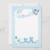 baby shower announcement for TWIN BOYs 招待状 (裏面)