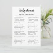 Baby Shower Baby Care Newborn Basics Game, 招待状 (スタンド正面)