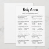 Baby Shower Baby Care Newborn Basics Game, 招待状 (正面/裏面)