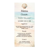 Baby Shower beach party menu card ラックカード (正面)