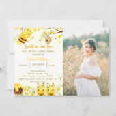 Baby Shower Bee Sweet As Can Bee Photo 招待状 (正面)