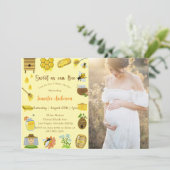 Baby Shower Bee Sweet As Can Bee Photo 招待状 (スタンド正面)