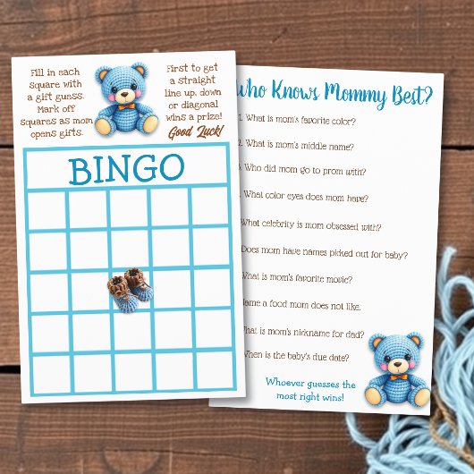 Baby Shower BINGO and Who Knows Mommy Best チラシ