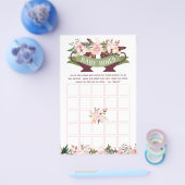 Baby Shower Bingo, Boho Teaパーティー（花） チラシ (シングル)