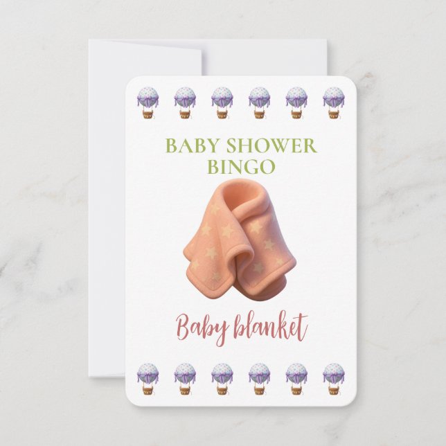 Baby Shower Bingo Card, Funny Game- Baby Blanket (正面)