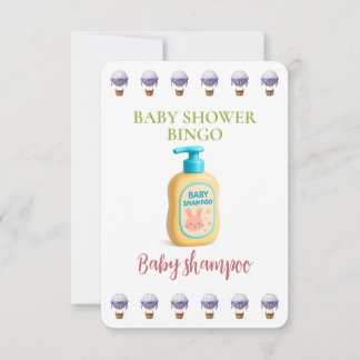 Baby Shower Bingo Card, Funny Game- Baby shampoo