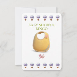 Baby Shower Bingo Card, Funny Game- Bib