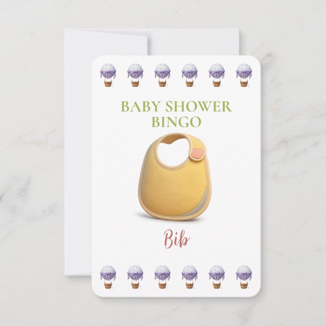 Baby Shower Bingo Card, Funny Game- Bib (正面)