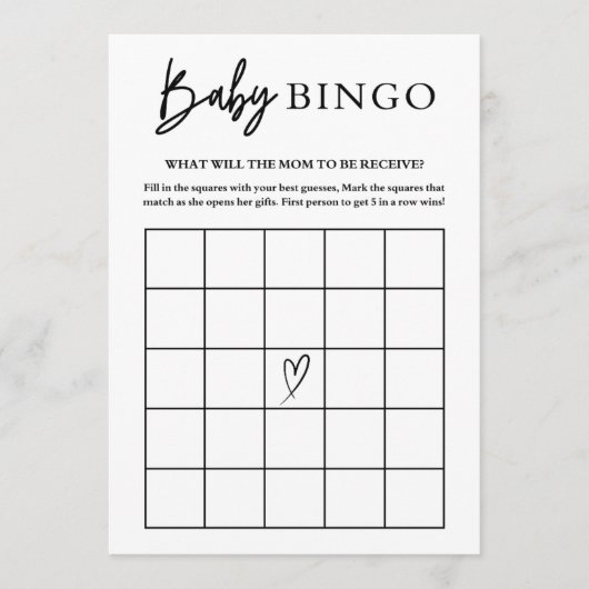 Baby Shower Bingo Card Game アドバイスカード (正面)