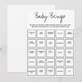 Baby Shower Bingo Cards, Unique Prefilled Baby Bin 招待状 (正面/裏面)