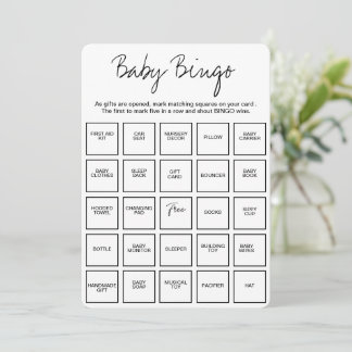 Baby Shower Bingo Cards, Unique Prefilled Baby Bin 招待状