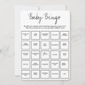 Baby Shower Bingo Cards, Unique Prefilled Baby Bin 招待状 (正面)