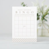Baby shower bingo cute neutral gingham party card 招待状 (スタンド正面)