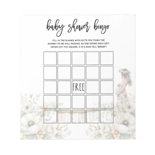 Baby Shower Bingo Game ノートパッド (正面)
