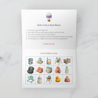 Baby Shower Bingo Game Board2. Fun Party シーズンカード