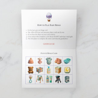 Baby Shower Bingo Game Board3. Fun Party シーズンカード