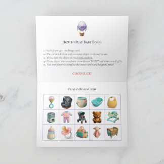 Baby Shower Bingo Game Board5. Fun Party シーズンカード