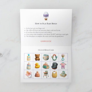 Baby Shower Bingo Game Board7. Fun Party シーズンカード