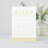 Baby shower bingo game cute yellow gingham card 招待状 (スタンド正面)
