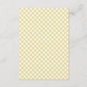 Baby shower bingo game cute yellow gingham card 招待状 (裏面)