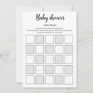 Baby Shower Bingo Game Printable, Baby Gift Bingo  招待状