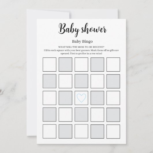 Baby Shower Bingo Game Printable, Baby Gift Bingo  招待状 (正面)
