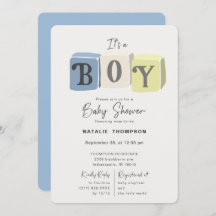 Baby Shower Blocks Blue