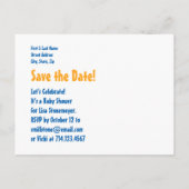 BABY SHOWER Blue ストライプFirmes Pattern G01J for Boy 案内ポストカード (裏面)