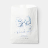 Baby Shower Blue Bow It's a Boy Thank You フェイバーバッグ (正面)