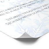 Baby Shower Blue Snowflake Books for Baby ポスター (角)