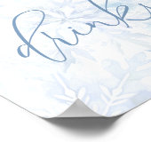 Baby Shower Blue Snowflake Drinks ポスター (角)