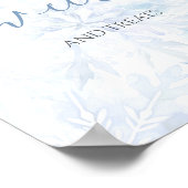 Baby Shower Blue Snowflake Sweets and Treats  ポスター (角)