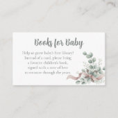 Baby Shower Book Request - Eucalyptus Ribbon エンクロージャーカード (正面)