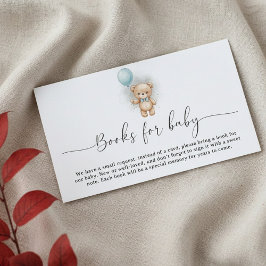 Baby Shower Book Request  for Boy Blue Balloon エンクロージャーカード