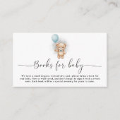 Baby Shower Book Request  for Boy Blue Balloon エンクロージャーカード (正面)