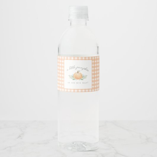 Baby Shower Bottle Label | A Little Pumpkin ペットボトルラベル (正面)