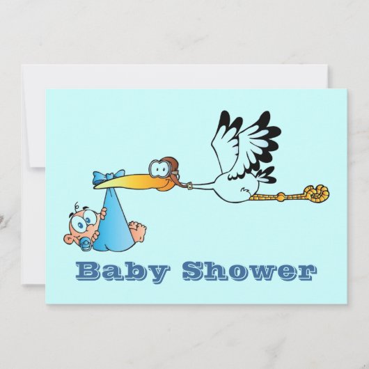 Baby Shower Boyのお知らせ 招待状 (正面)