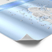 Baby Shower Boy Blue Little Prince Crown 3a ポスター (角)