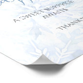 Baby Shower Boy Blue Snowflake Diaper Raffle ポスター (角)