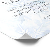 Baby Shower Boy Blue Snowflake Mom-osa Bar  ポスター (角)