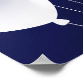 Baby Shower boy navy blue white balloons name ポスター (角)