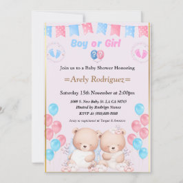 Baby shower boy or girl invitation 招待状