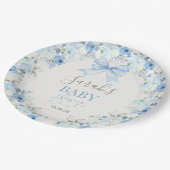 Baby Shower Boy with bow ペーパープレート (アングル)