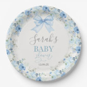 Baby Shower Boy with bow ペーパープレート (正面)