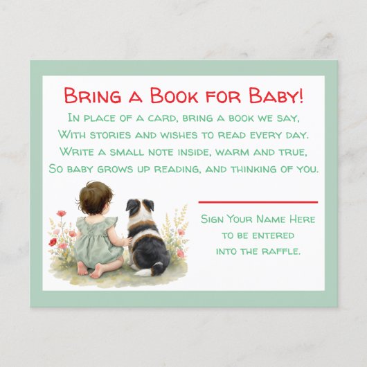 Baby Shower Bring a Book for Baby Raffle チラシ (正面)