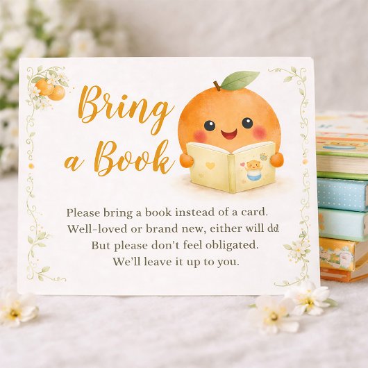 Baby Shower Bring A Book Instead of a Card  エンクロージャーカード