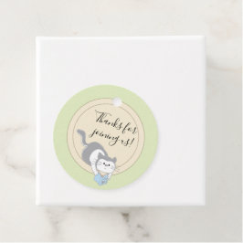 Baby Shower Build a Library Blue フェイバータグ