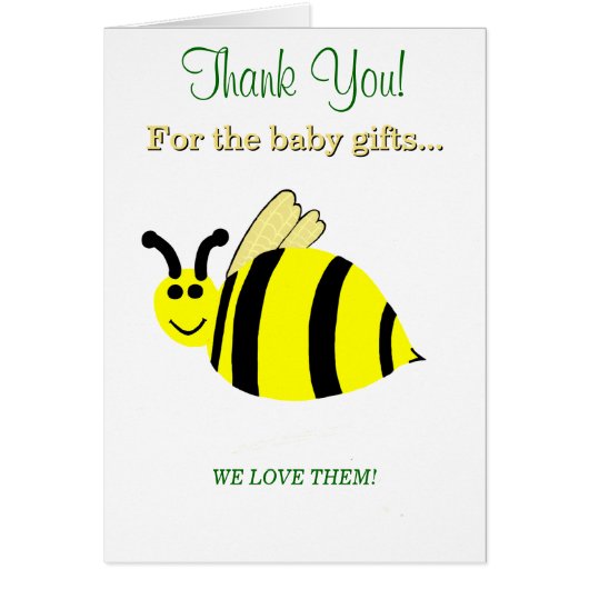 Baby Shower Bumble Bee Thank You (正面)