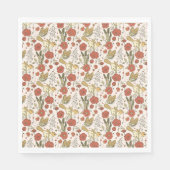 Baby Shower | Butterflies & Blossoms Poetic Floral スタンダードランチョンナプキン (正面)