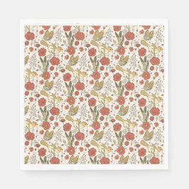 Baby Shower | Butterflies & Blossoms Poetic Floral スタンダードランチョンナプキン